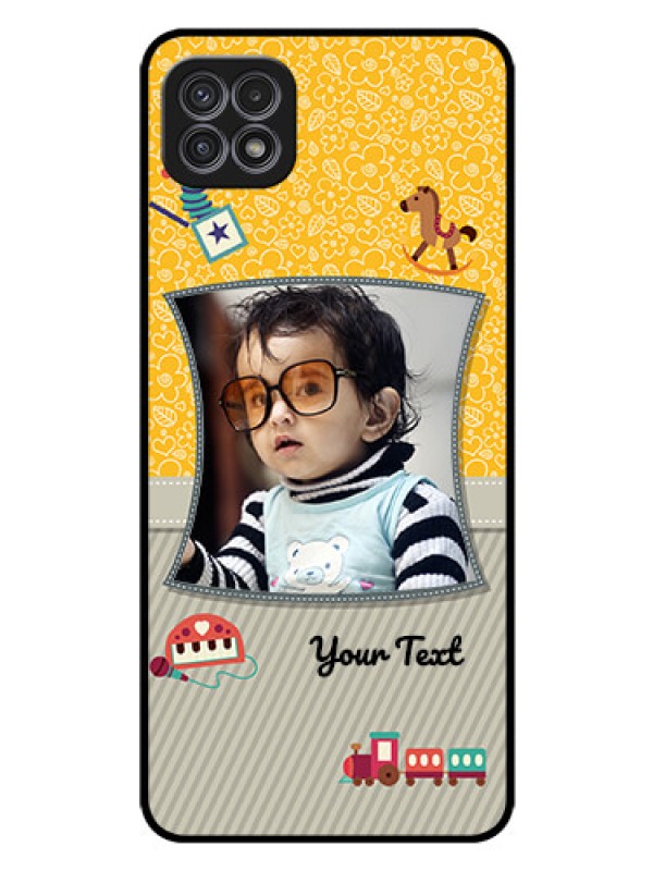 Custom Galaxy A22 5G Personalized Glass Phone Case - Baby Picture Upload Design