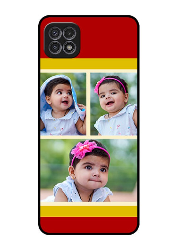 Galaxy A22 5G Custom Glass Mobile Case - Multiple Pic Upload Design