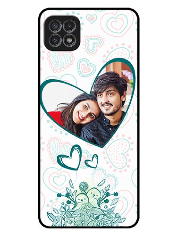 Custom Galaxy A22 5G Photo Printing on Glass Case - Premium Couple Design