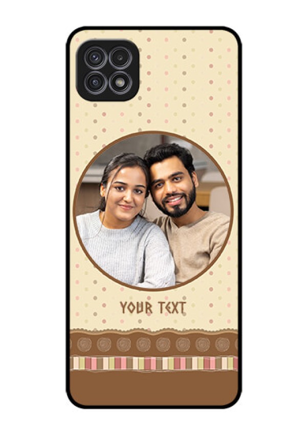 Galaxy A22 5G Custom Glass Mobile Case - Brown Dotted Mobile Case Design
