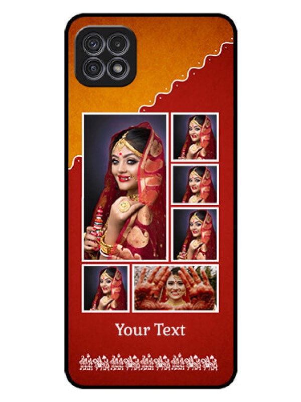 Custom Galaxy A22 5G Personalized Glass Phone Case - Wedding Pic Upload Design