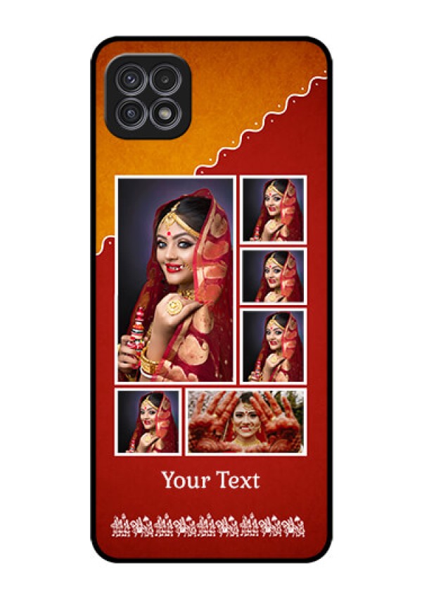 Galaxy A22 5G Personalized Glass Phone Case - Wedding Pic Upload Design