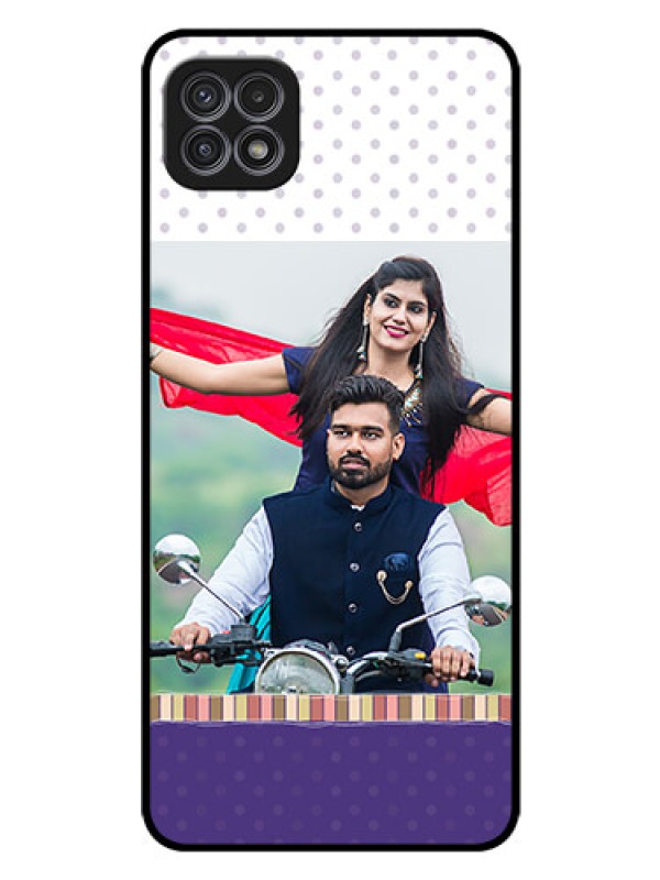 Custom Galaxy A22 5G Photo Printing on Glass Case - Cute Family Design