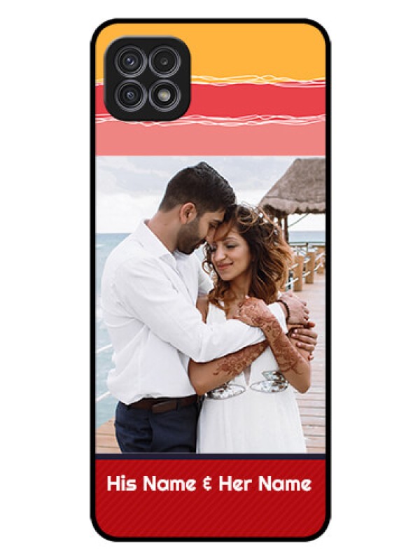 Custom Galaxy A22 5G Custom Glass Mobile Case - Colorful Case Design