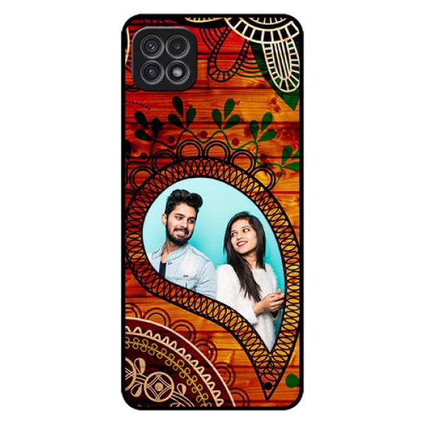 Galaxy A22 5G Personalized Glass Phone Case - Abstract Colorful Design