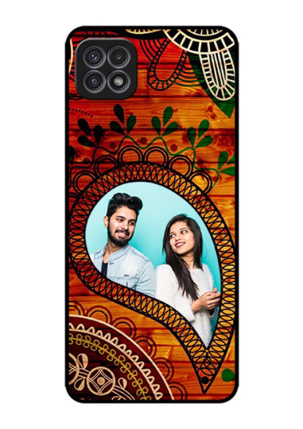 Galaxy A22 5G Personalized Glass Phone Case - Abstract Colorful Design