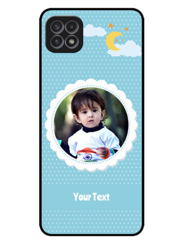 Custom Galaxy A22 5G Personalised Glass Phone Case - Violet Pattern Design