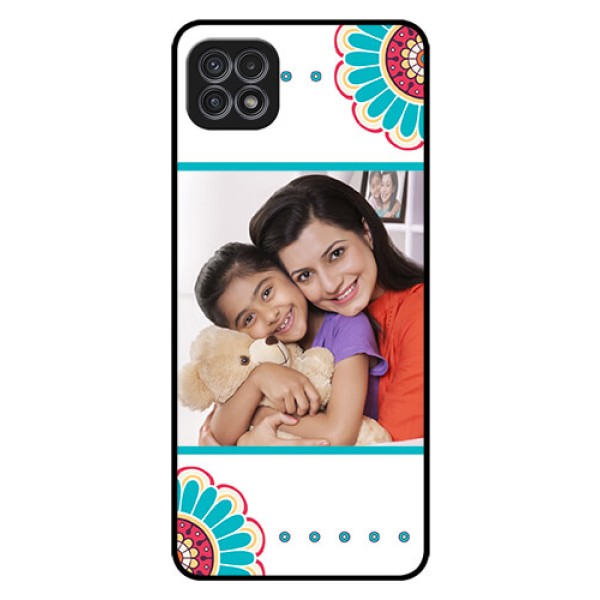 Galaxy A22 5G Custom Glass Phone Case - Flower Design Galaxy A22 5G Custom Glass Phone Case - Flower Design