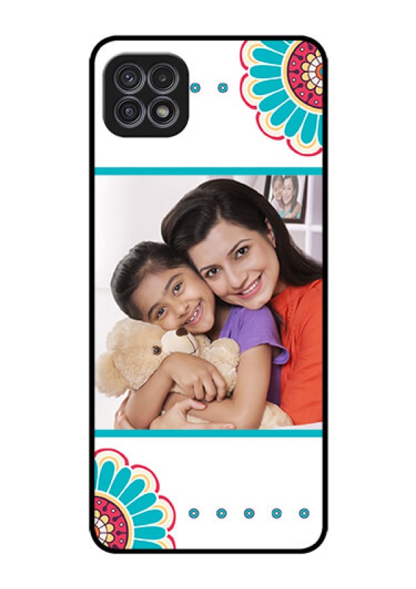Galaxy A22 5G Custom Glass Phone Case - Flower Design