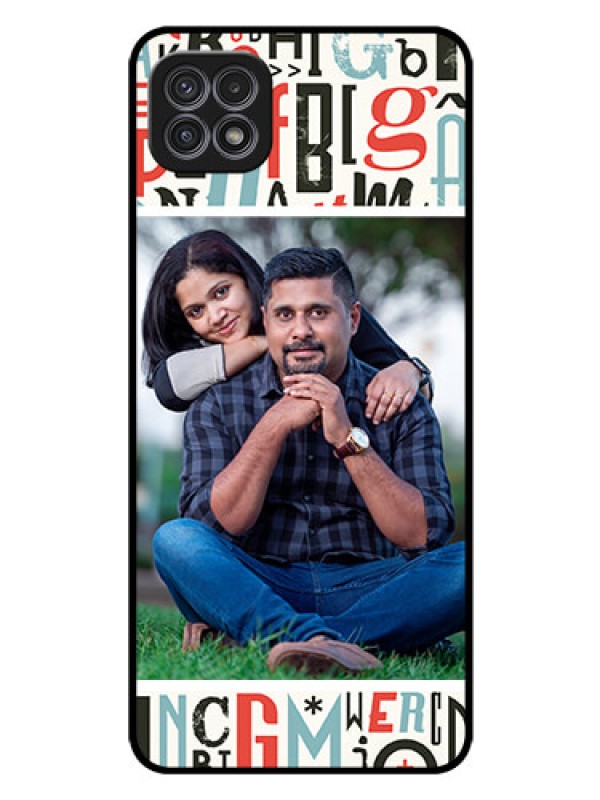 Custom Galaxy A22 5G Personalized Glass Phone Case - Alphabet Design