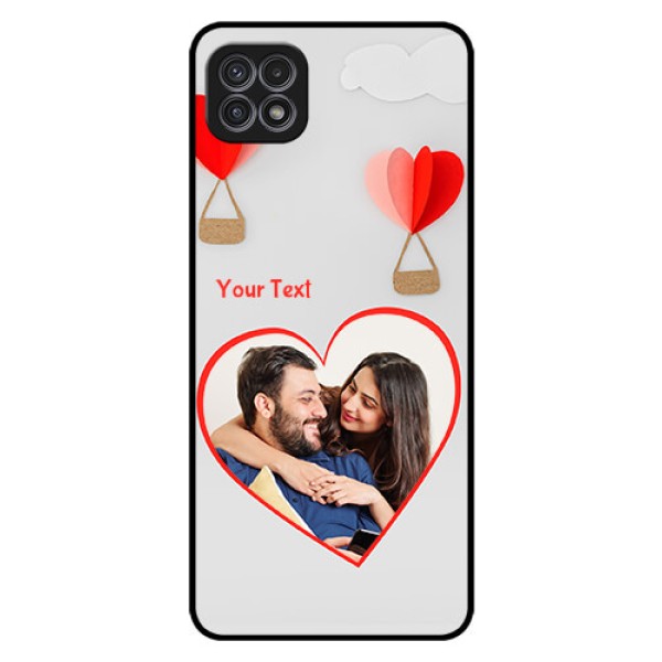 Galaxy A22 5G Custom Glass Mobile Case - Parachute Love Design