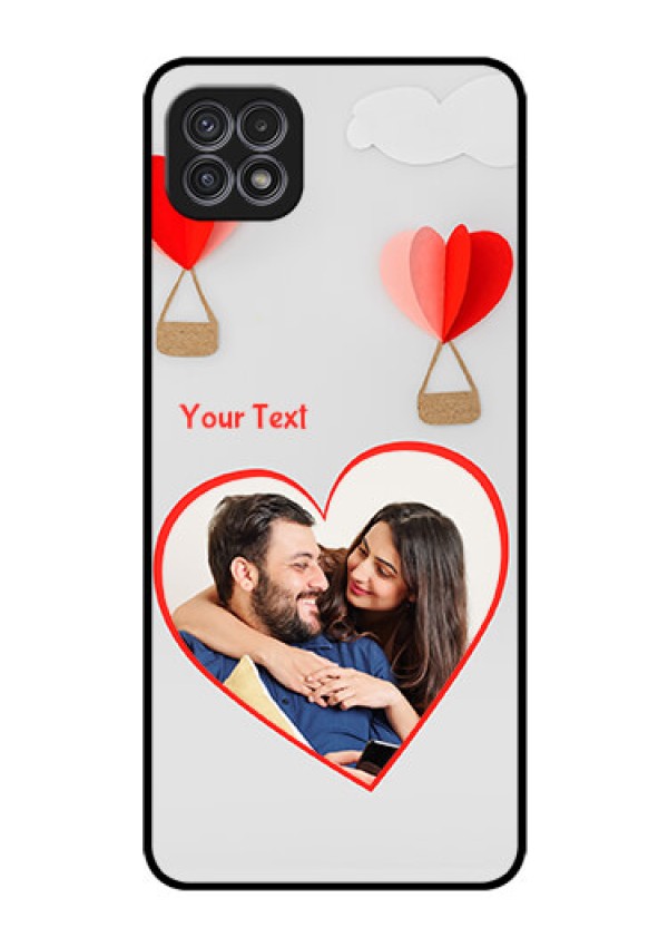 Galaxy A22 5G Custom Glass Mobile Case - Parachute Love Design
