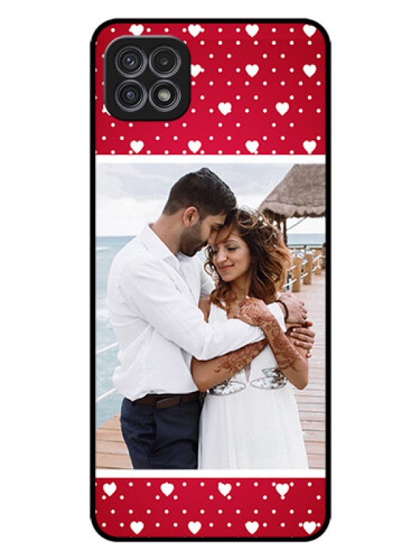 Custom Galaxy A22 5G Photo Printing on Glass Case - Hearts Mobile Case Design