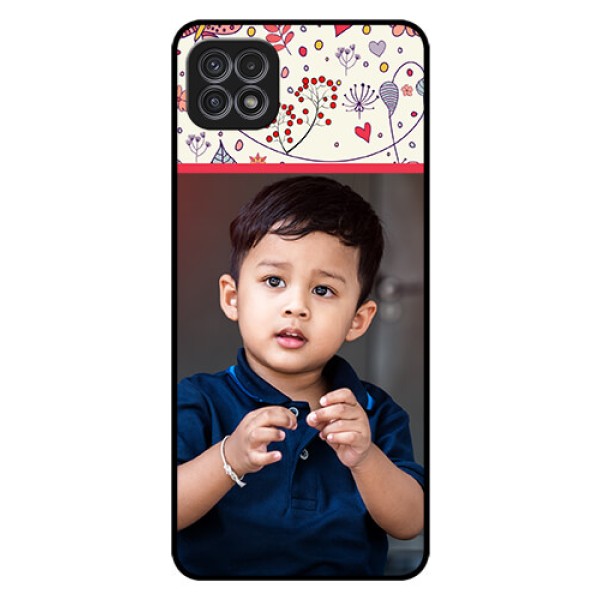 Galaxy A22 5G Custom Glass Mobile Case - Premium Floral Design