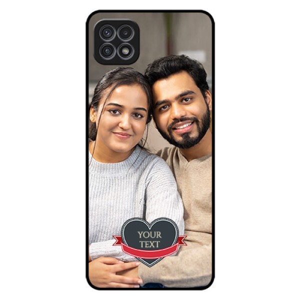 Galaxy A22 5G Custom Glass Phone Case - Just Married Couple Design