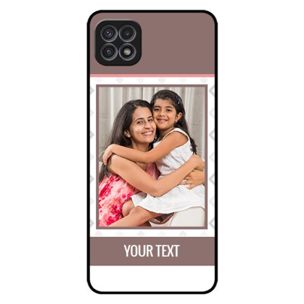 Galaxy A22 5G Photo Printing on Glass Case - Simple Diamond Design