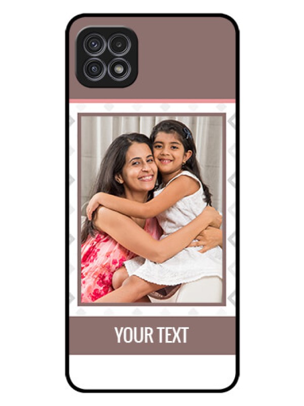 Custom Galaxy A22 5G Photo Printing on Glass Case - Simple Diamond Design