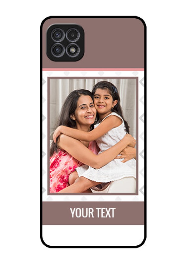 Galaxy A22 5G Photo Printing on Glass Case - Simple Diamond Design