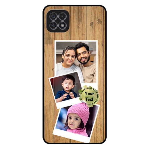 Galaxy A22 5G Custom Glass Phone Case - Wooden Texture Design Galaxy A22 5G Custom Glass Phone Case - Wooden Texture Design