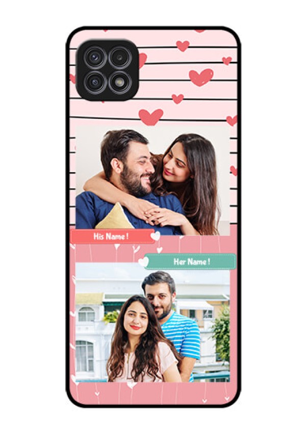 Galaxy A22 5G Custom Glass Mobile Case - Photo with Heart Design