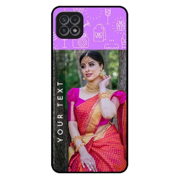 Galaxy A22 5G Custom Glass Mobile Case - Birthday Icons Design Galaxy A22 5G Custom Glass Mobile Case - Birthday Icons Design