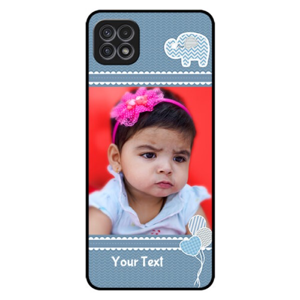 Galaxy A22 5G Photo Printing on Glass Case - with Kids Pattern Design