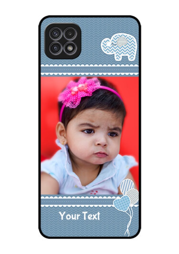 Galaxy A22 5G Photo Printing on Glass Case - with Kids Pattern Design