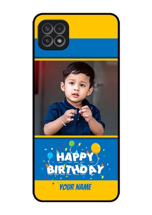 Galaxy A22 5G Custom Glass Mobile Case - Birthday Wishes Design