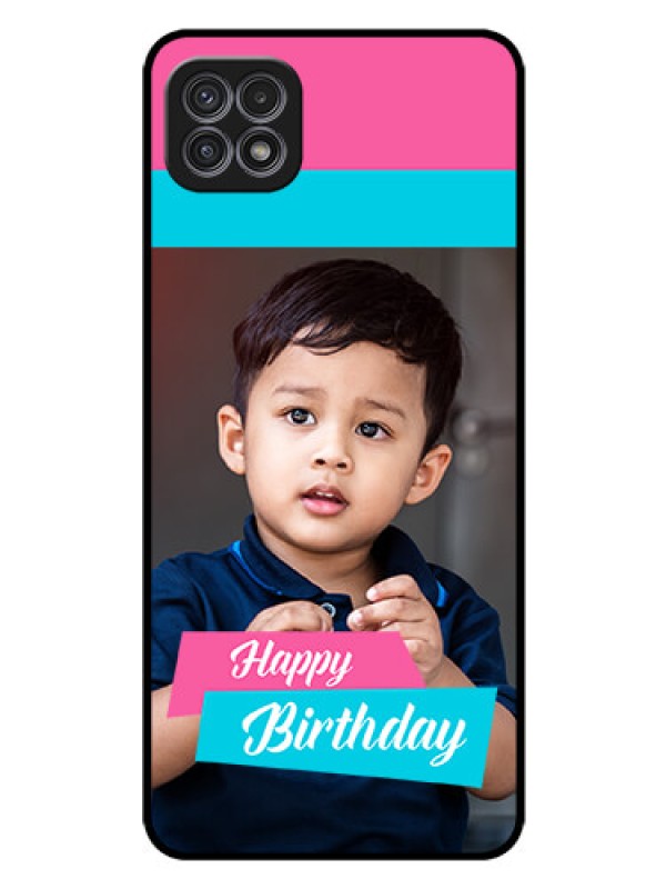 Custom Galaxy A22 5G Personalized Glass Phone Case - Image Holder with 2 Color Design