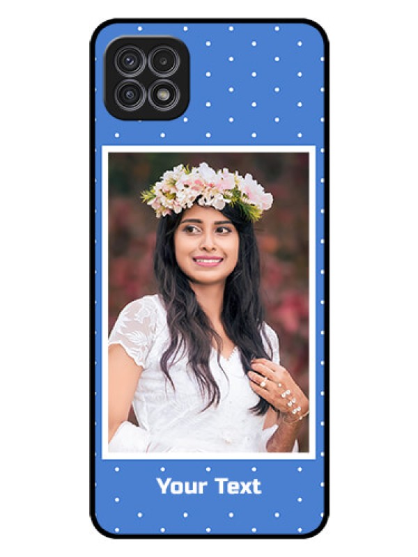 Custom Galaxy A22 5G Photo Printing on Glass Case - Polka dots design