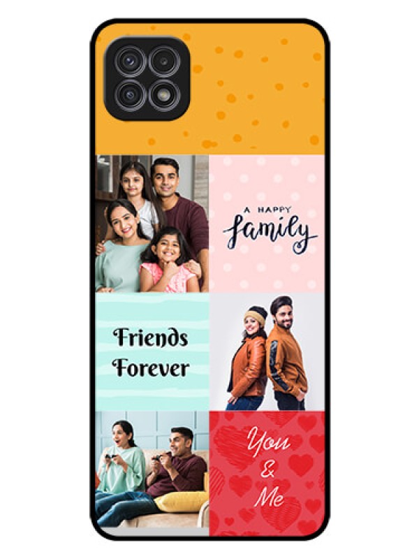 Custom Galaxy A22 5G Personalized Glass Phone Case - Images with Quotes Design