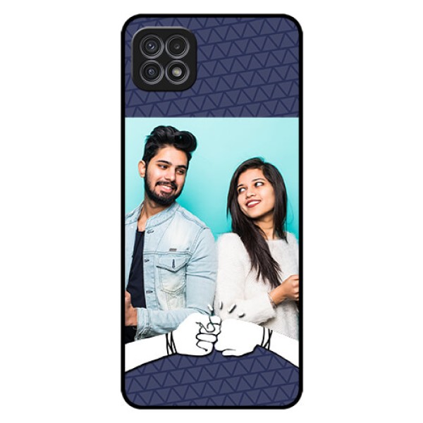 Galaxy A22 5G Photo Printing on Glass Case - with Best Friends Design 