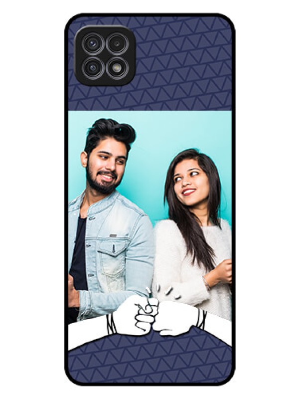 Custom Galaxy A22 5G Photo Printing on Glass Case - with Best Friends Design 