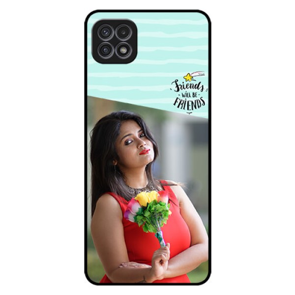 Galaxy A22 5G Custom Glass Phone Case - Friends Picture Icon Design