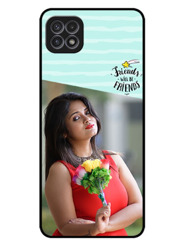 Custom Galaxy A22 5G Custom Glass Phone Case - Friends Picture Icon Design