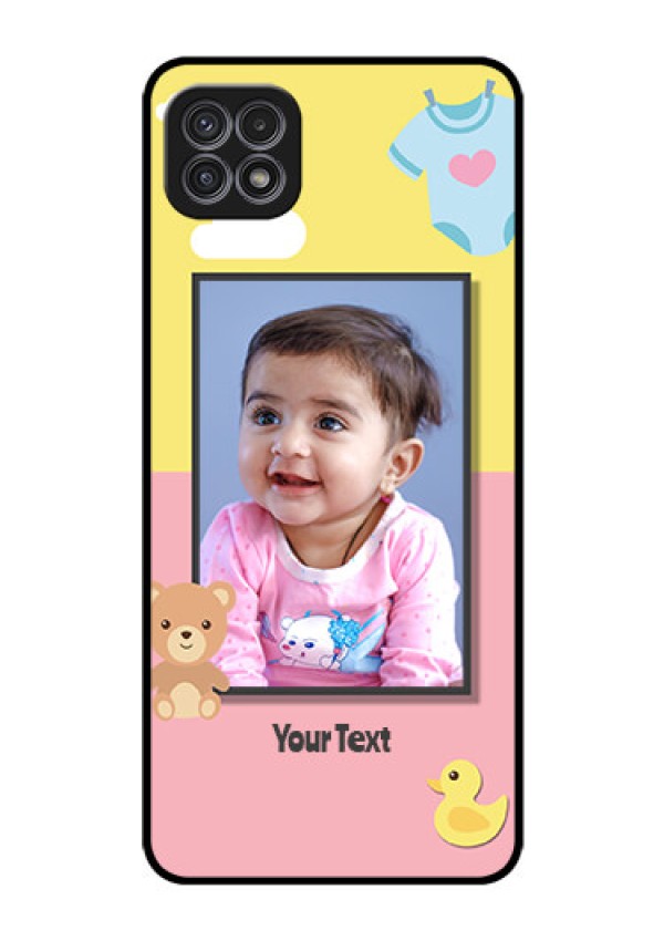 Galaxy A22 5G Photo Printing on Glass Case - Kids 2 Color Design