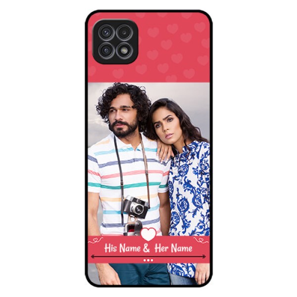 Galaxy A22 5G Photo Printing on Glass Case - Simple Love Design