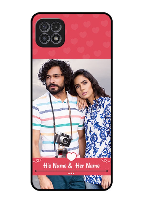 Galaxy A22 5G Photo Printing on Glass Case - Simple Love Design