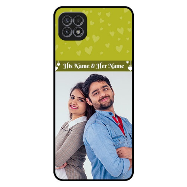 Galaxy A22 5G Custom Glass Phone Case - You & Me Heart Design