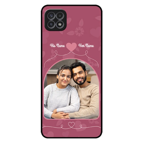 Galaxy A22 5G Photo Printing on Glass Case - Love Floral Design Galaxy A22 5G Photo Printing on Glass Case - Love Floral Design