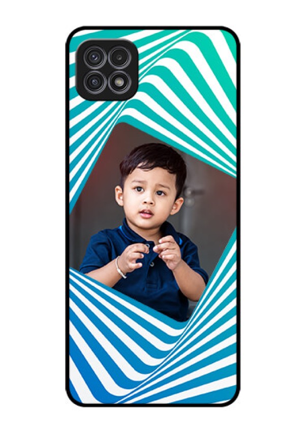 Galaxy A22 5G Personalized Glass Phone Case - Abstract Spiral Design