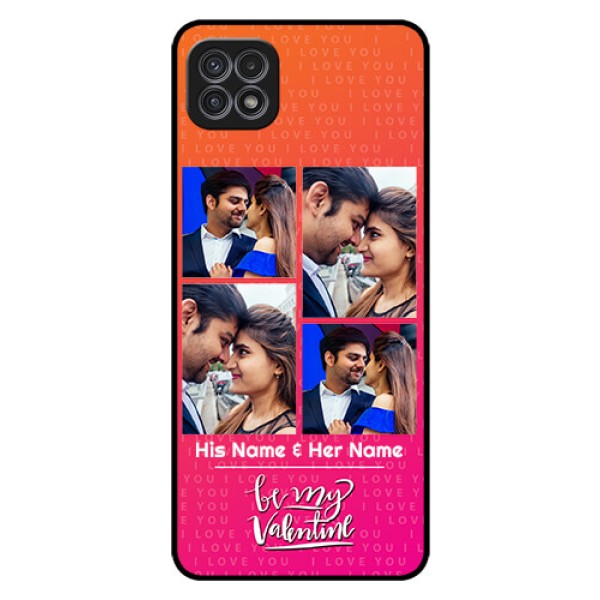 Galaxy A22 5G Custom Glass Phone Case - I Love You Pink Design