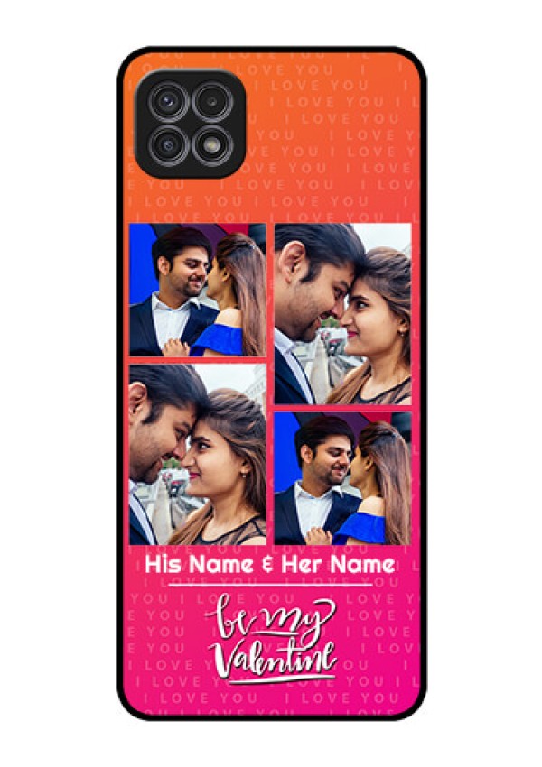 Galaxy A22 5G Custom Glass Phone Case - I Love You Pink Design