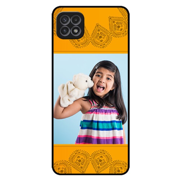 Galaxy A22 5G Personalized Glass Phone Case - Photo Wedding Design 