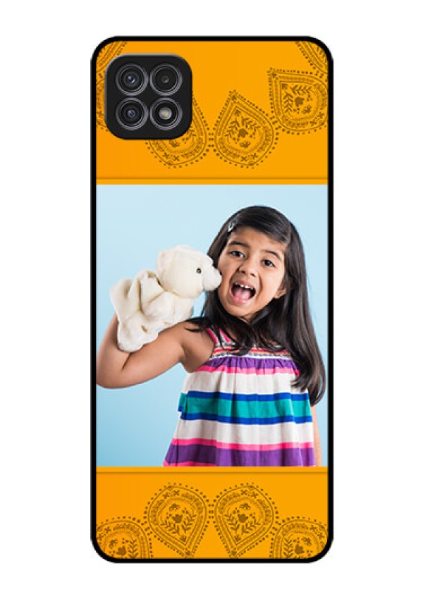 Galaxy A22 5G Personalized Glass Phone Case - Photo Wedding Design 