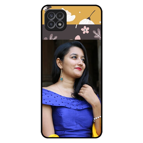 Galaxy A22 5G Custom Glass Phone Case - Stylish Floral Design