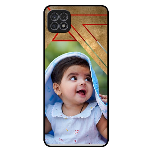 Galaxy A22 5G Personalized Glass Phone Case - Gradient Abstract Texture Design