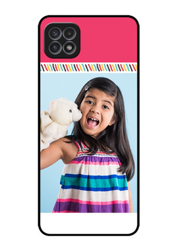 Galaxy A22 5G Personalized Glass Phone Case - Line art design