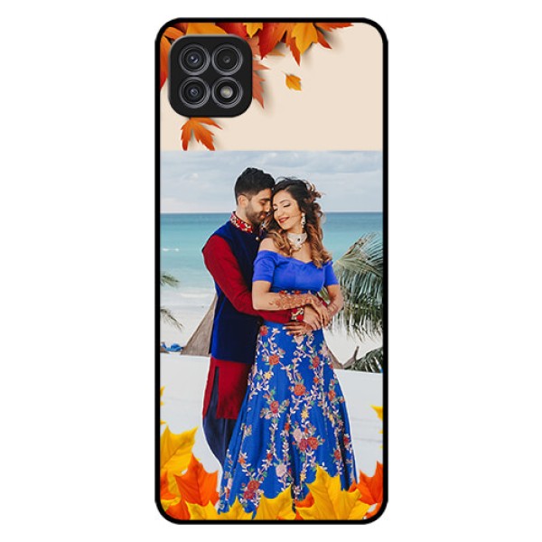 Galaxy A22 5G Photo Printing on Glass Case - Autumn Maple Leaves Design Galaxy A22 5G Photo Printing on Glass Case - Autumn Maple Leaves Design