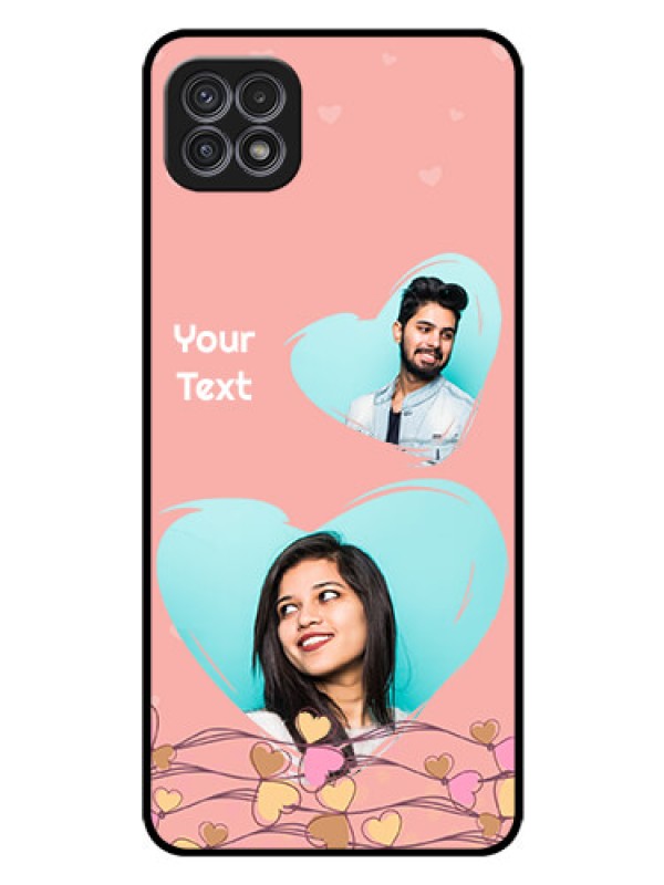 Custom Galaxy A22 5G Custom Glass Mobile Case - Love Doodle Design